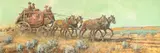 Nick Eggenhofer, Stagecoach, gouache on paper