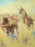 Elling William Gollings, Turning the Lead, 1915, oil on canvas