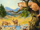 Frank B. Hoffman, Ambush, oil on board