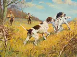 Frank B. Hoffman, Fall Outing – Dogs on Point, oil on board