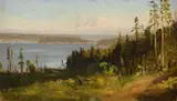 William Keith, Washington, Mt. Tacoma, oil on canvas laid on board