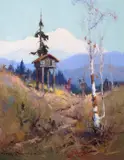Cache with Mt. McKinley by Sydney Laurence, oil on canvas, sold Jul 2016