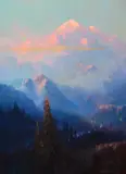 Evening Mist on Mt. McKinley by Sydney Laurence, 1923, oil on canvas, sold Jul 2016