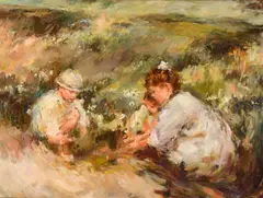 Terry Mimnaugh, The Berry Pickers, oil on board