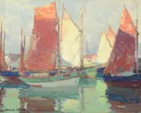 Edgar Alwin Payne, Brittany Tuna Boats, oil on canvas