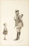 Frederic Remington, A Forester ( circa 1892-1894), ink wash on board