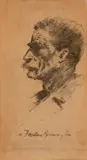 Frederic Remington, The Old Trooper, ink wash on paper