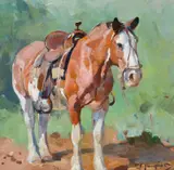 Saddled Horse ( circa 1950-52) by Carl Rungius, oil on canvas laid on board, sold Jul 2016