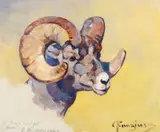 Ram by Carl Rungius, 1946, oil on canvas laid on board, sold Jul 2016