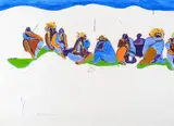 Fritz Scholder, Indians in the Snow, oil on canvas