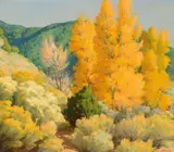 Joseph Henry Sharp, Autumn Landscape, Taos Canyon, oil on canvas