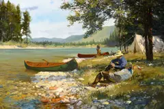 Brett James Smith, Midday Camp, oil on canvas
