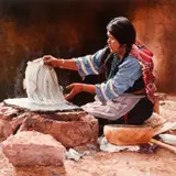 Hopi Woman by Ray Swanson, oil on canvasboard, sold Jul 2016