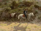 Drifting Cowboy by Olaf Wieghorst, Oil on canvas, sold Jul 2016