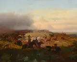Theodor Franz Zimmermann, Prairie Fire, 1849, oil on canvas