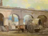 Carl Oscar Borg, Entering the Plaza, oil on canvas