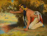 Hunting Son by E. Irving Couse, oil on canvas, sold Jul 2015