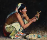 E. Irving Couse, The Turquoise Bead Driller