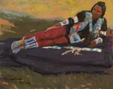 Maynard Dixon, Flathead Brave, 1909, oil on board