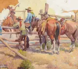 Nick Eggenhofer, Cowboy Breaking a Bronc