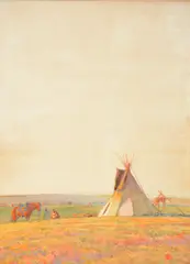 Maynard Dixon, Prairie Evening, 1919, gouache on paper