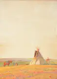 Maynard Dixon, Prairie Evening, 1919, gouache on paper