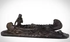 Robert Farrington Elwell, Indian in a Canoe, bronze