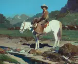 Valley of the Moon by Frank Tenney Johnson, 1937, oil on canvas, sold Jul 2015
