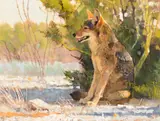 Shady Spot by Bob Kuhn, 1996, acrylic on board, sold Jul 2015