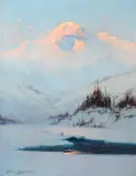 Winter Twilight on Mt. McKinley by Sydney Laurence, oil on canvas, sold Jul 2015