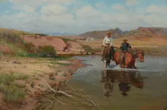 Richard Lorenz, Fording the Bighorn, 1901, oil on canvas