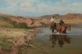 Richard Lorenz, Fording the Bighorn, 1901, oil on canvas