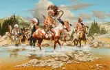 Chiefs by Frank McCarthy, 1988, oil on canvas, sold Jul 2015