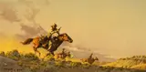 The Getaway by Frank McCarthy, 1979, oil on board, sold Jul 2015