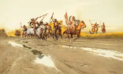 Return from the Raid by Frank McCarthy, 1973, oil on board, sold Jul 2015
