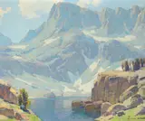 High Sierra Lake by Edgar Alwin Payne, oil on canvas, sold Jul 2015