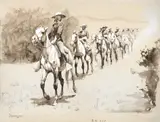 Frederic Remington, In the Desert, 1888, ink wash and gouache on paper