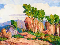 Birger Sandzén, Summer in the Mountains, 1923, oil on canvas