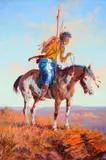 Olaf Carl Seltzer, Indian Rider, oil on board