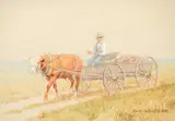 Olaf Carl Seltzer, Heading to Market, watercolor on paper