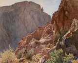 Gunnar Widforss, Bright Angel Trail, watercolor on paper