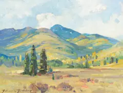 Golden Aspens by Belmore Browne, oil on canvas laid on board, sold Jul 2014
