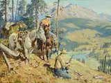 Belmore Browne, High Country Hunt, oil on canvas