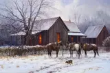 When Cowboys Linger by Martin Grelle, 1999, oil on canvas, sold Jul 2014