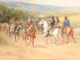 Alexander F. Harmer, The Pioneer – Vaqueros, 1905, watercolor on paper