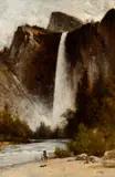 At the Foot of Bridal Veil by Thomas Hill, oil on canvas, sold Jul 2014