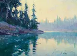 Alaskan Lake by Sydney Laurence, oil on board, sold Jul 2014