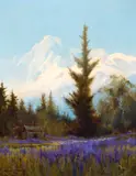 Purple Lupin, Near Juneau by Sydney Laurence, 1927, oil on canvas, sold Jul 2014