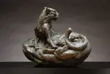 Dylan Lewis, Leopard Lying on Boulder Maquette