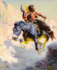 William Robinson Leigh, Dodging Lead, 1943, oil on canvas